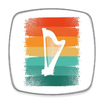 Harpe - Magnet carré - blanc - Devant
