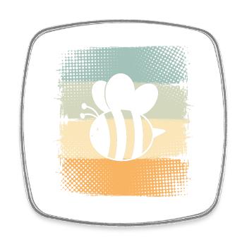 Abeille - Magnet carré - blanc - Devant