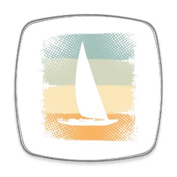 Sailing ship - Square fridge magnet - white - Front