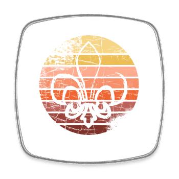 Camp scout de groupe scout - Magnet carré - blanc - Devant