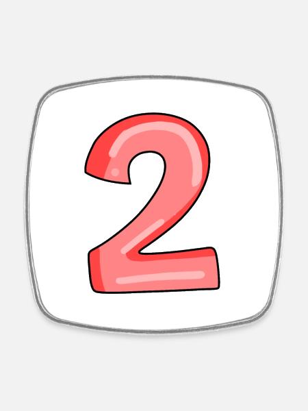 2 - Square fridge magnet - white