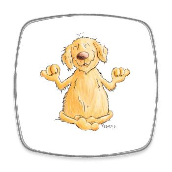 Golden Retriever Yoga I Dogs Comic - Square fridge magnet - white - Front