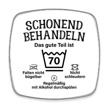 Schonend Behandeln Männer Geschenk 70. Geburtstag - Viereckiger Kühlschrankmagnet - Weiß - Vorne
