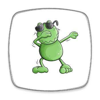 Grenouille cool avec des lunettes de soleil Make the Dab Dance - Magnet carré - blanc - Devant
