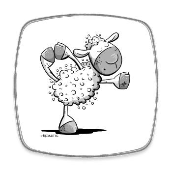 Yoga Sheep I Namaste Fun Sheep - Magnet carré - blanc - Devant