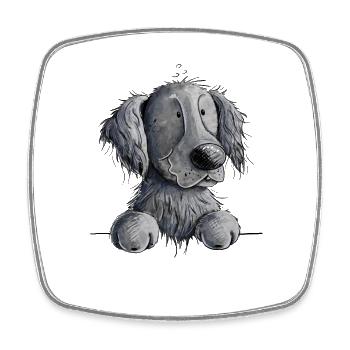 Happy Flat Coated Retriever I Hund - Viereckiger Kühlschrankmagnet - Weiß - Vorne