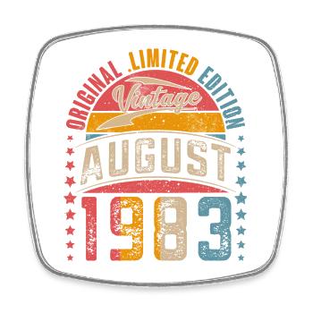 1983 Août Millésime Vintage Rétro Anniversaire - Magnet carré - blanc - Devant