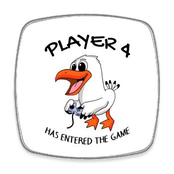 Second baby or fourth baby - Square fridge magnet - white - Front