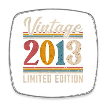 2013 Year of birth Vintage Retro Vintage - Square fridge magnet - white - Front