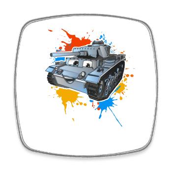 Panzer - Viereckiger Kühlschrankmagnet - Weiß - Vorne