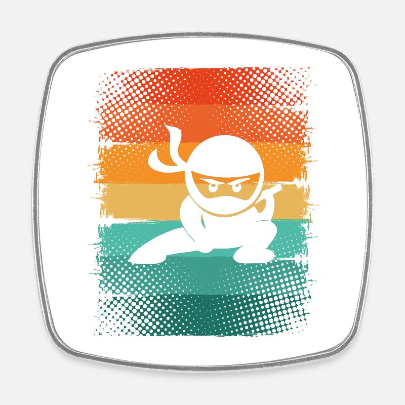 Ninja - Magnet carré - blanc