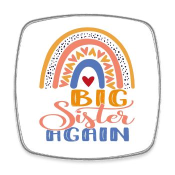Cadeau grande sœur Big Sister Again - Magnet carré - blanc - Devant