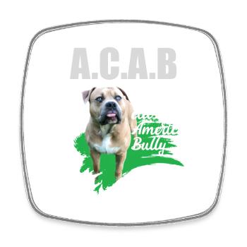 A classic American Bully without docked ears ACAB - Square fridge magnet - white - Front