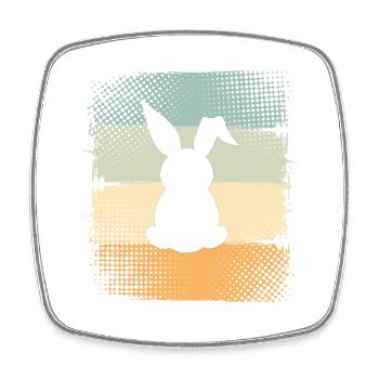 Rabbit - Square fridge magnet - white - Front