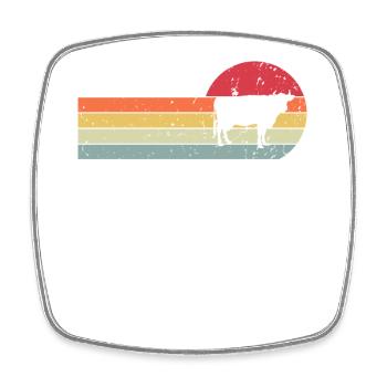 Kuh - Viereckiger Kühlschrankmagnet - Weiß - Vorne