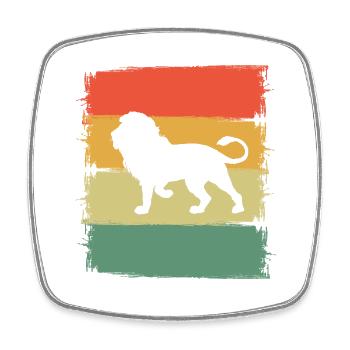 Lion - Square fridge magnet - white - Front