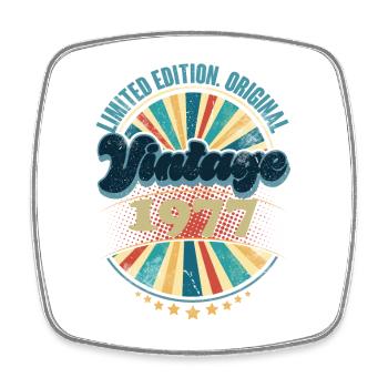 Année de naissance 1977 Anniversaire Vintage - Magnet carré - blanc - Devant