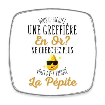 Vous Cherchiez une Greffière en Or? - Humour - Magnet carré - blanc - Devant
