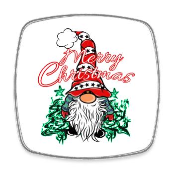 Weihnachts Wichtel Xmas Gnom - Viereckiger Kühlschrankmagnet - Weiß - Vorne