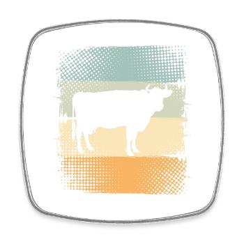 Vache - Magnet carré - blanc - Devant