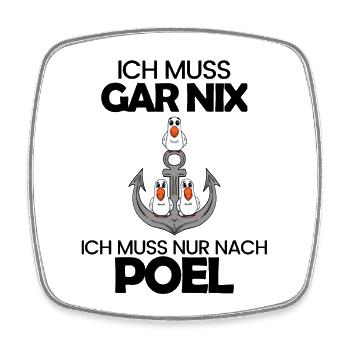 Poel Ostsee Urlaub Anker - Viereckiger Kühlschrankmagnet - Weiß - Vorne