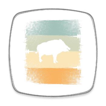 Wild boar - Square fridge magnet - white - Front