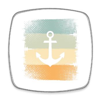 Anchor - Square fridge magnet - white - Front