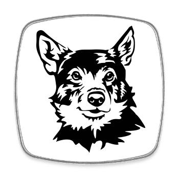 Swedish wall dog - Square fridge magnet - white - Front