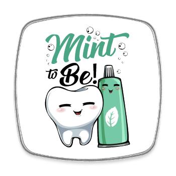 Mint Tooth Joy Cartoon - Square fridge magnet - white - Front