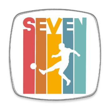 Football 7 ans fête d’anniversaire des enfants - Magnet carré - blanc - Devant