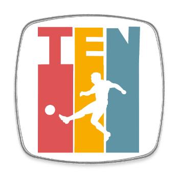 Football 10 ans fête d’anniversaire des enfants - Magnet carré - blanc - Devant