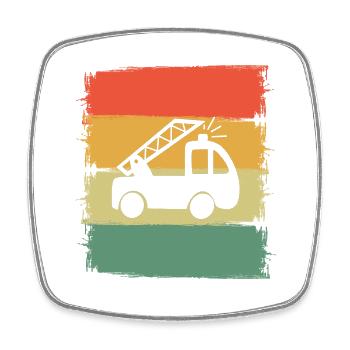 Fire truck children - Square fridge magnet - white - Front