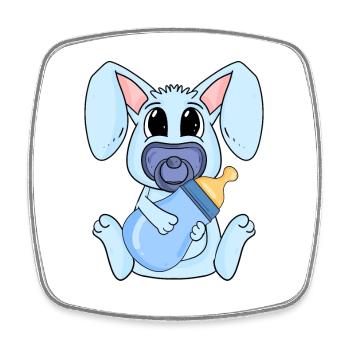 Bébé Garçon Lapin - Magnet carré - blanc - Devant