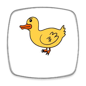 Ente - Viereckiger Kühlschrankmagnet - Weiß - Vorne
