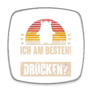 Bär Umarmung Lustig - Viereckiger Kühlschrankmagnet - Weiß - Vorne
