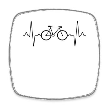 Bicycle Mountain Bike Heartbeat - Square fridge magnet - white - Front