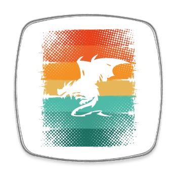 Dragon - Square fridge magnet - white - Front