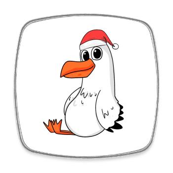 Noël mouette - Magnet carré - blanc - Devant