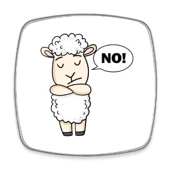 N° de moutons - Magnet carré - blanc - Devant