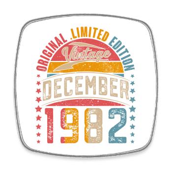 1982 Décembre Millésime 40e anniversaire Millésime - Magnet carré - blanc - Devant