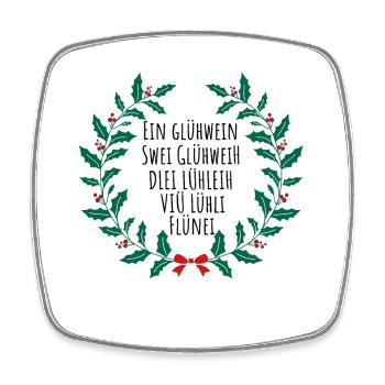 Glühwein Weihnachten Xmas Weihnachtsmarkt - Viereckiger Kühlschrankmagnet - Weiß - Vorne