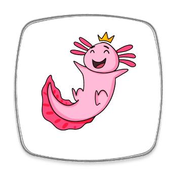 Axolotl - Viereckiger Kühlschrankmagnet - Weiß - Vorne