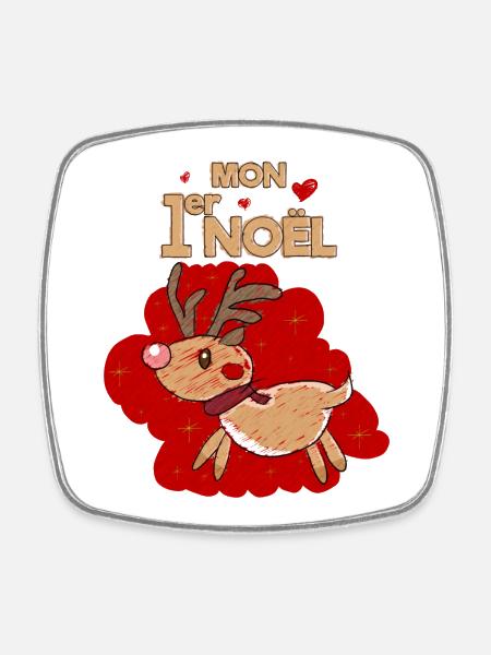 1er noel rennes - Magnet carré - blanc