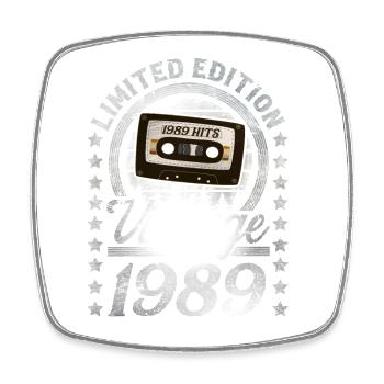 1989 Année de naissance Année de construction Anniversaire Vintage - Magnet carré - blanc - Devant