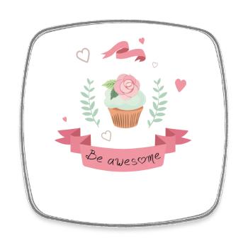 Pastell Cupcake Rosen Herz awesome Liebling pink - Viereckiger Kühlschrankmagnet - Weiß - Vorne