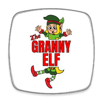 The Granny Elf Elfe Partnerlook Weihnachtself - Viereckiger Kühlschrankmagnet - Weiß - Vorne