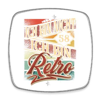 58. Geburtstag Retro Vintage - Viereckiger Kühlschrankmagnet - Weiß - Vorne