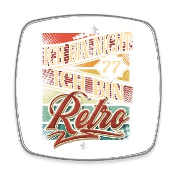 77. Geburtstag 77 Jahre Retro Vintage - Viereckiger Kühlschrankmagnet - Weiß - Vorne