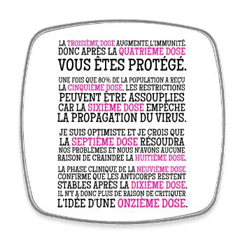 Calendrier Vaccinal Humoristique d'ABSURDISTAN - Magnet carré - blanc - Devant