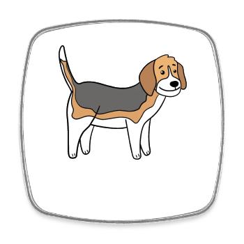 Beagle - Magnet carré - blanc - Devant